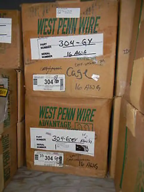 West Penn Wire 304-GY Communication & Control Cable 3 Conductor 16 AWG 1000Ft