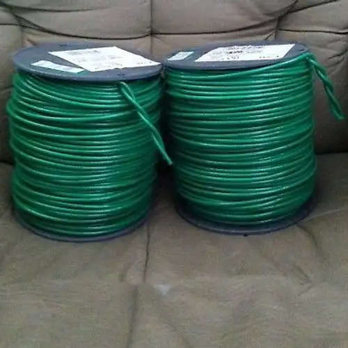 #10 Thhn Stranded Copper Wire Green 2-500 Spools