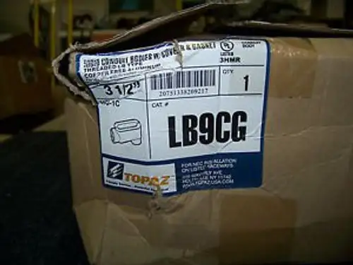 Topaz Lb9Cg 3 1/2 Aluminum Ridgid Lb Threaded Conduit Body Hg-1C