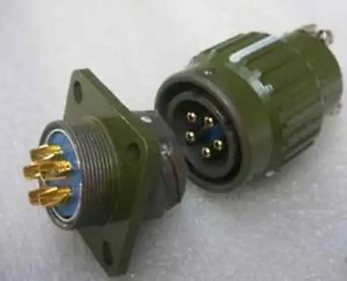 12 Military Gold 5-Pin Twist Male & Female Connector M5P