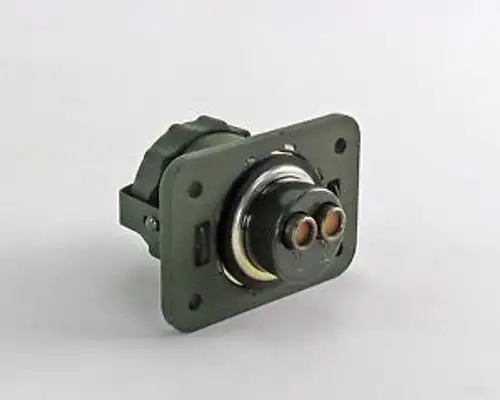 Connector Receptacle 4 Hole Flange 2 Power Socket Contacts Nsn 5935-01-179-1424