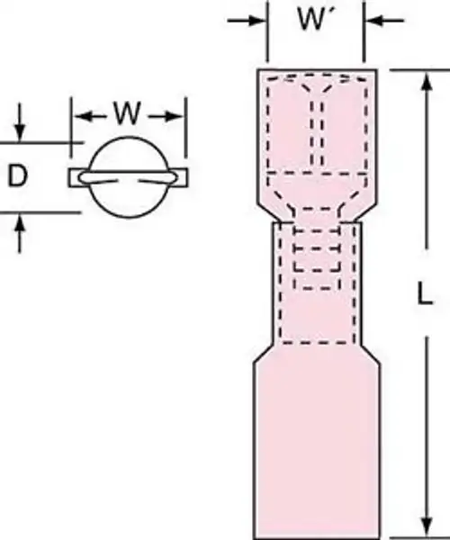 3M Mnhu18-250Dfik Female Disconnect Red 22 To 18 Awg Pk250 G5601933