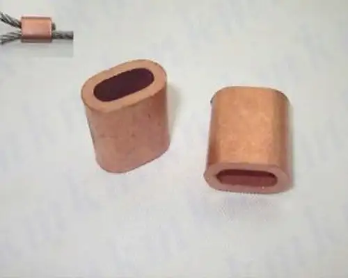 1000pcs wire rope clip copper brass oval ferrule sleeves for 0.3-1mm wire rope