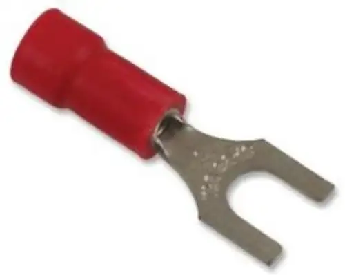 65F711 Thomas & Betts-18Ra-8F-Terminal Spade/Fork #8 Crimp Red