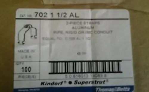 T&B 702-1 1/2 ALUMINUM UNISTRUT STRAPS OF 100