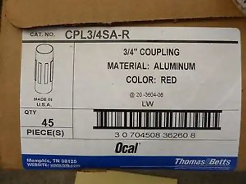 Of 45 Ocal Cpl3/4Sa-R Red 3/4 Al Coupling