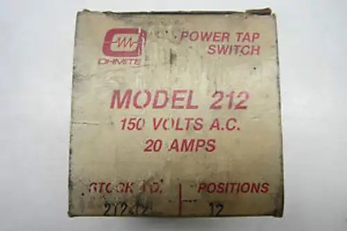NUEVO OHMITE 212-12 TAP SWITCH 21212