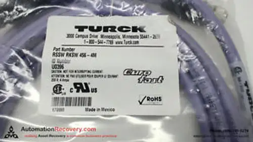 TURCK RSSW RKSW 456-4M CORDSET 5 POLE MALE FEMALE STRAIGHT EURO-FAST