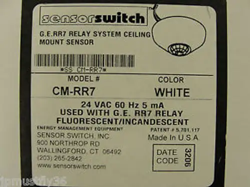 Nuevo sistema de relés Sensorswitch G.E.RR7 Sensor de montaje en techo CM-RR7