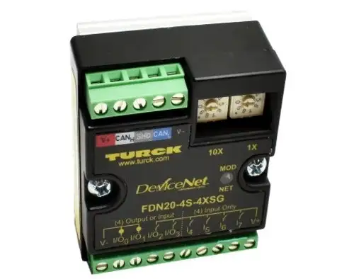 Turck Fdn20-4S-4Xsg-Din 8 Port Input / Output Block / Devicenet