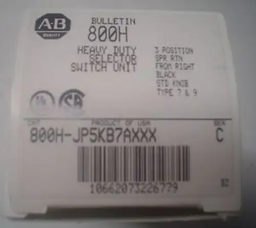 Allen-Bradley Hazardous Location Selector Switch 800H-Jp5Kb7Axxx