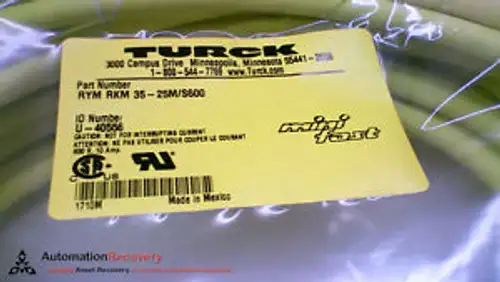 Turck Rym Rkm 35-25M/S600 Cordset Mini Fast 3 Pole Male/Female St. 25M