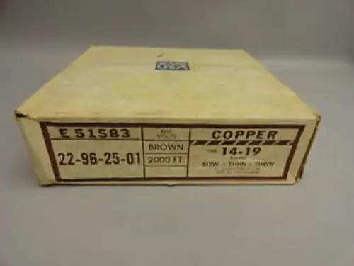 New E51583 Stranded Copper Wire 14 Awg 2000 Reel Brown 600V