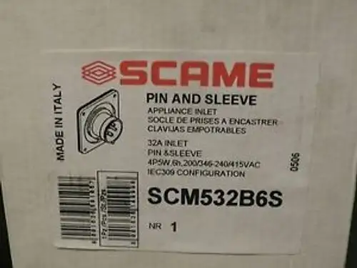 SCAME PIN AND SLEEVE SCM532B6S APPLIANCE INLET -