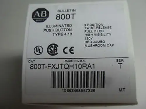 (H2-2) 1 Nib Allen Bradley 800T-Fxjtqh10Ra1 Push Button Switch