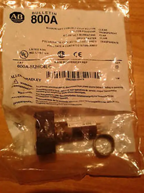 Allen-Bradley-Cat: 800A-M2Hc4Lc-Momentary Contact Push Button-Clear-New