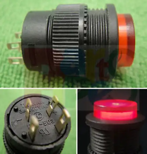 150Pc Alternate Red Light 3V Led Off/On Push Switch R503L