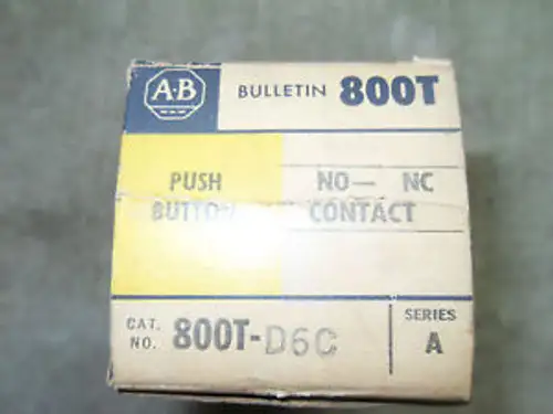 (Rr8-4) 1 Nib Allen Bradley 800T-D6C Ser A Red Push Button Switch