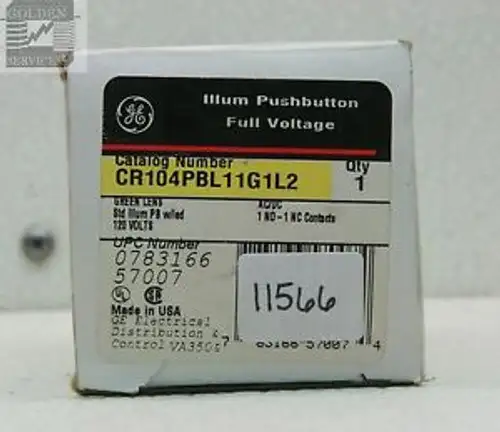 Ge Cr104Pbl11G1L2 Illuminated Pushbutton Green 120V