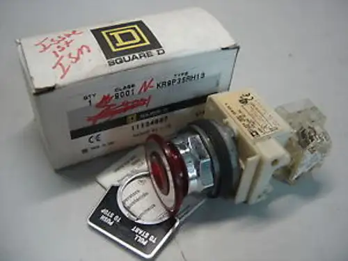 Square D 9001-Kr9P35Rh13 Red Ill Push Pull Button E-Stop 2 Pos 24-28V Ac/Dc Nib