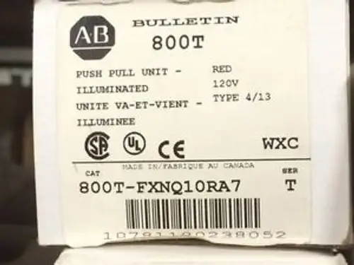 Allen Bradley 800T-Fxnq10Ra7 Push Pull Unit