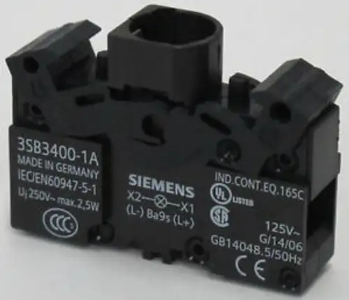 New Case Of 20 Siemens 3Sb3400-1A Lampholder Module Ba9S Bulbs Push Button 3Sb3