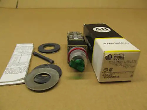 1 Allen Bradley 800Mr-16Hb2Brak Small Illuminated Selector Switch Green 120V