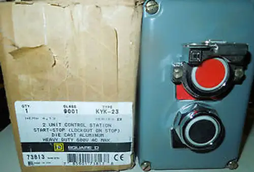 Square D #9001 Kyk-23 Hd P Button St/Stop 600V Lock Out On Stop