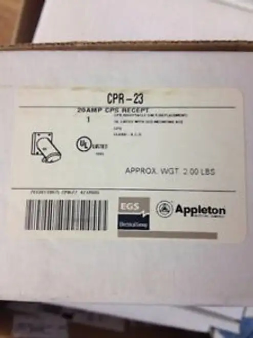 NEW APPLETON CPR-23 20 AMP ANGLED RECEPTACLE