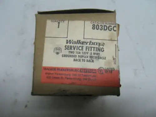 (L26-4) 1 WALKER PARKERBURG 803DGC SERVICE FITTINGS