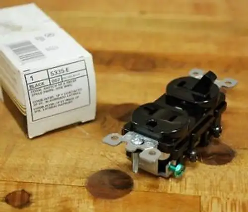 Leviton 5335-E Black FSKD5-15 15A Receptacle -