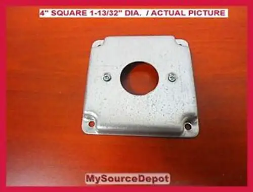 Thomas & Betts Rs-11 Pack Of 50 4 Square Cover 1-13/32 Dia.Single Receptacle
