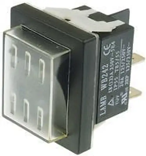 E-Switch Wb242D1121-Acc-Kf05 Switch Rocker Dpst 20A 250Vac Bl...