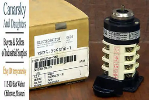 1 ELECTROSWITCH KW-25-2254D6-2 2 POSITION ROTARY KEY SWITCH NIB