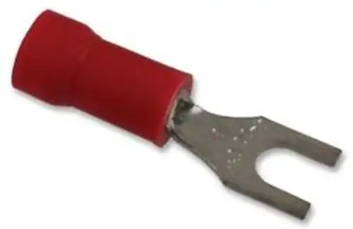 65F710 Thomas & Betts-18Ra-6F-Terminal Spade/Fork #6 22-16Awg Red