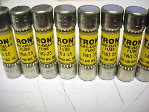 Pack of 8 Bussmann Tron FNQ-25 500V 25A Time Delay Fuse