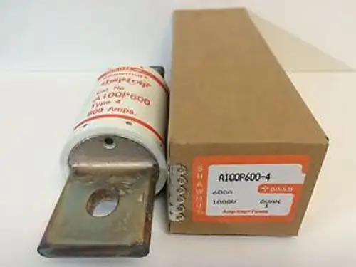 IN GOULD SHAWMUT 600A AMP-TRAP CURRENT LIMITING FUSE A100P600-4