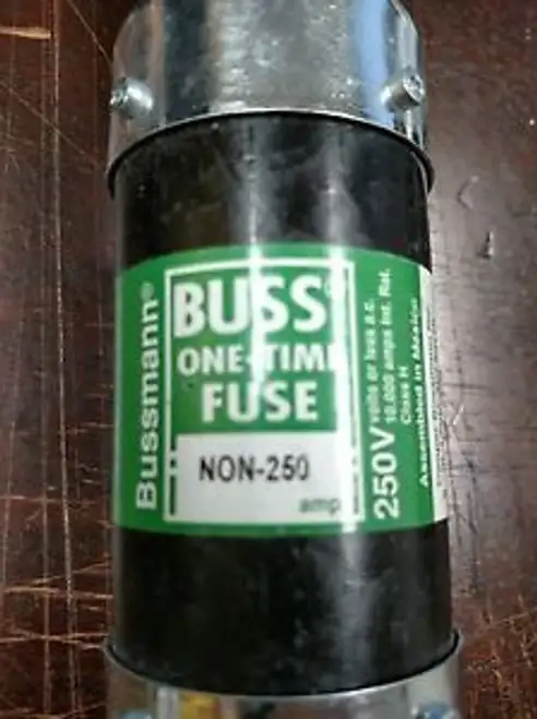 NON-250 BUSS FUSE 250A 250V ONE TIME ACTING 2PIN BUSSMAN BY EATON