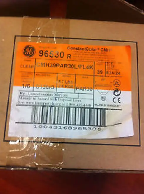 6Pc Ge 96530 Cmh39Par30L/Fl4K Clear Finish Ceramic Metal Highlight