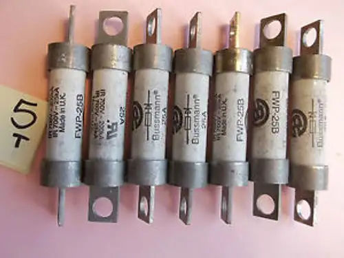 Pack Of 7 Fuses Bussman Fwp-25B 25A Dr1A-1