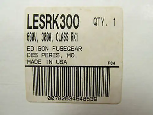 New Edison Time-Delay Current Limiting Lesrk300 Fuse ............ Vl-125