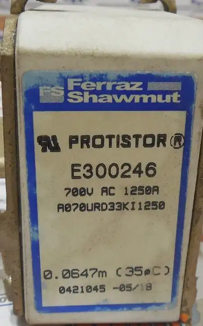 A070Urd33Ki1250 Extremely Fast Acting Characteristics 700Vac 1250A 3/Bx