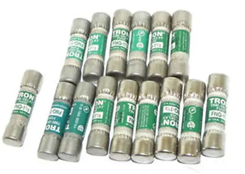 Pack of 15 TRON FNQ-1-1/2 TIME-DELAY FUSES IR 10KA 500V A.C.