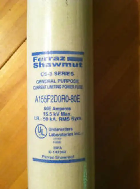 Ferraz Shawmut A155F2D0R0-80E 15.5Kv 80E Amp. Fuse