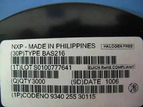 3000 PCS NXP SEMICONDUCTORS BAS216 SWITCHING DIODE 75V 0.25A SOD2 ROHS