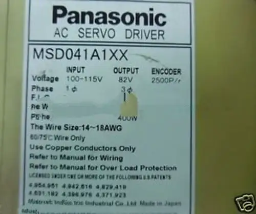 Msd041A1Xx Servoazionamenti Panasonic