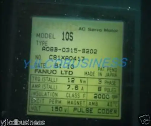 Fanuc A06B-0315-B202 Servo Motor