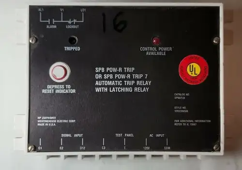Westinghouse SPBATLB Automatic Trip Relay SPB POW-R Trip-7 1293C99G08 Latching