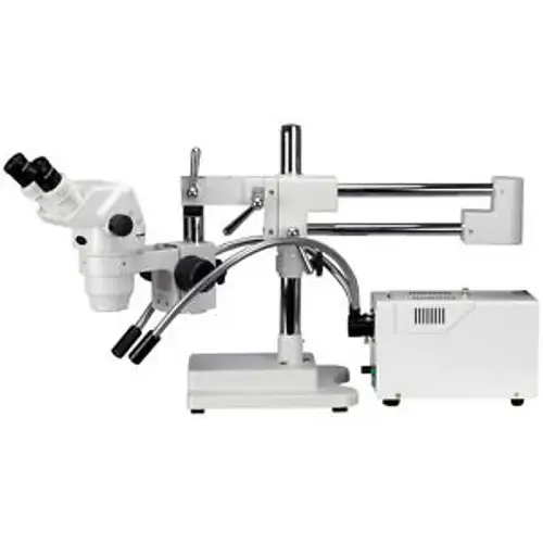 6.7X-225X Binocular Stereo Zoom Microscope On 3D Double-Arm Boom Stand