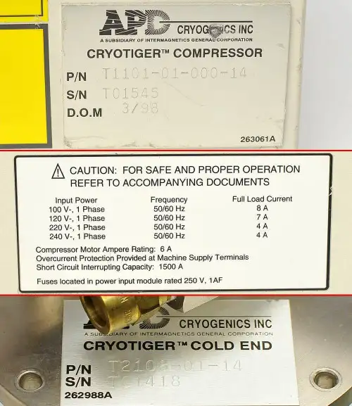 Brooks Cryotiger T1101-01-000-14 Polycold Cryogenic Compressor Apd Igc